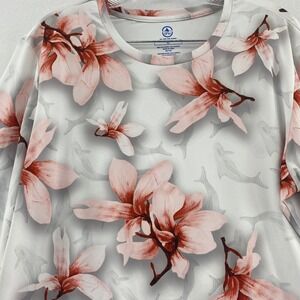 5Fin‎ Lily Dolphin Print Top 3/4 Sleeve Performance Tech Fishing Swim XL UPF